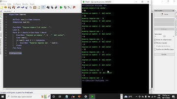 pseint imprimir números impares vector Pseint