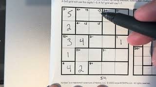 October 8th, 2023 - 5x5 KenKen - New York Times - CORRECT VERSION