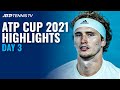 Djokovic & Zverev Battle For Semis; Tsitsipas Faces Bautista Agut | ATP Cup 2021 Highlights Day 3