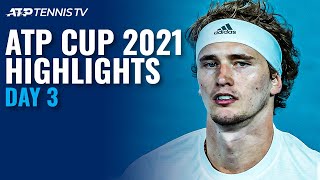 Djokovic & Zverev Battle For Semis; Tsitsipas Faces Bautista Agut | ATP Cup 2021 Highlights Day 3