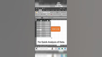 Excel shortcut Ctrl+Q/R/S/T/U/V Happy Learning #shorts #excel #msexcel #Viral #shortsvideo