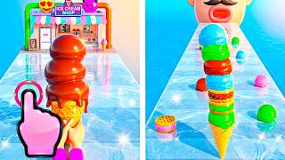 Ice Cream Stunt Tracks Simulator 3D - Ice Cream Stack Run - iOS Android GamePlay #6 screenshot 2