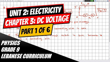 Physics, Grade 9- Electricity: Chapter 3, DC Voltage: Part 1.