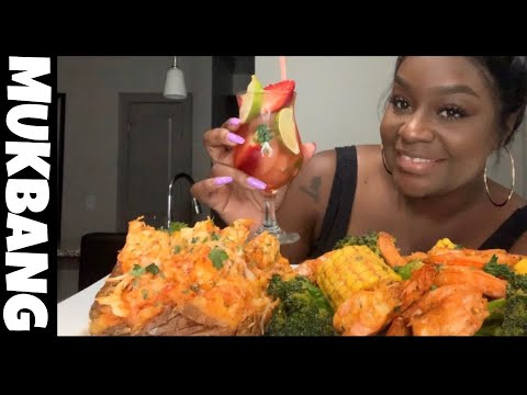 LOBSTER BAKED POTATO+SHRIMP,CORN,AND BROCCOLI