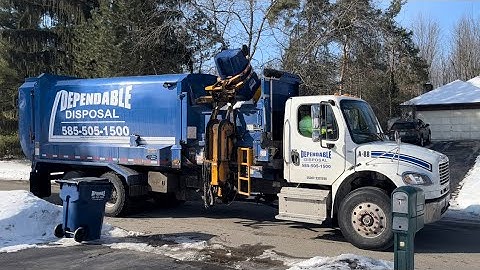 Dependable Disposal Freightliner Labrie Split Automizer Side Loader Garbage Truck