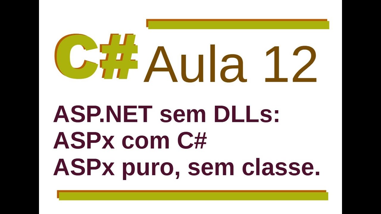 Curso de C# 012 - ASP.NET e Code behind explicados - ASPx standalone ...