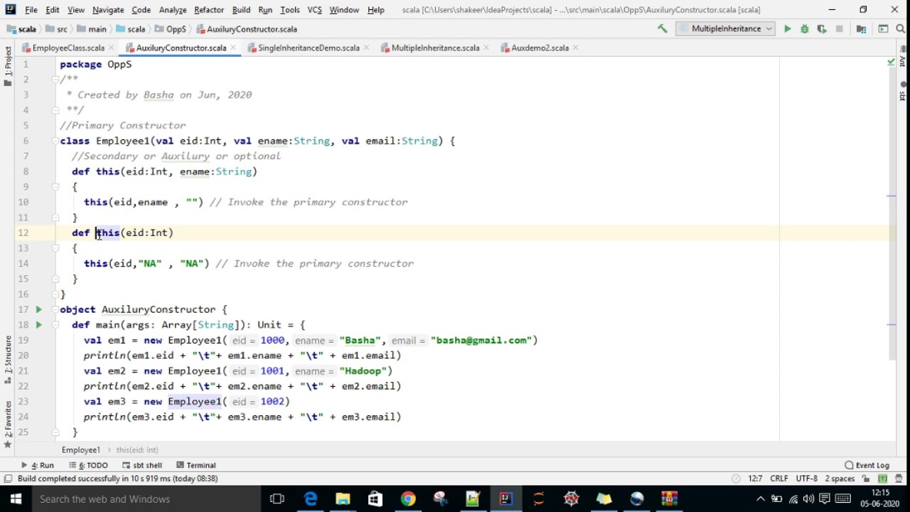 32. Auxiliary Constructor - YouTube