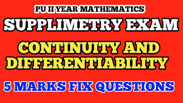 Continuity and Differentiability 5 marks important questions 2020|Kannada|ncrt12th classes