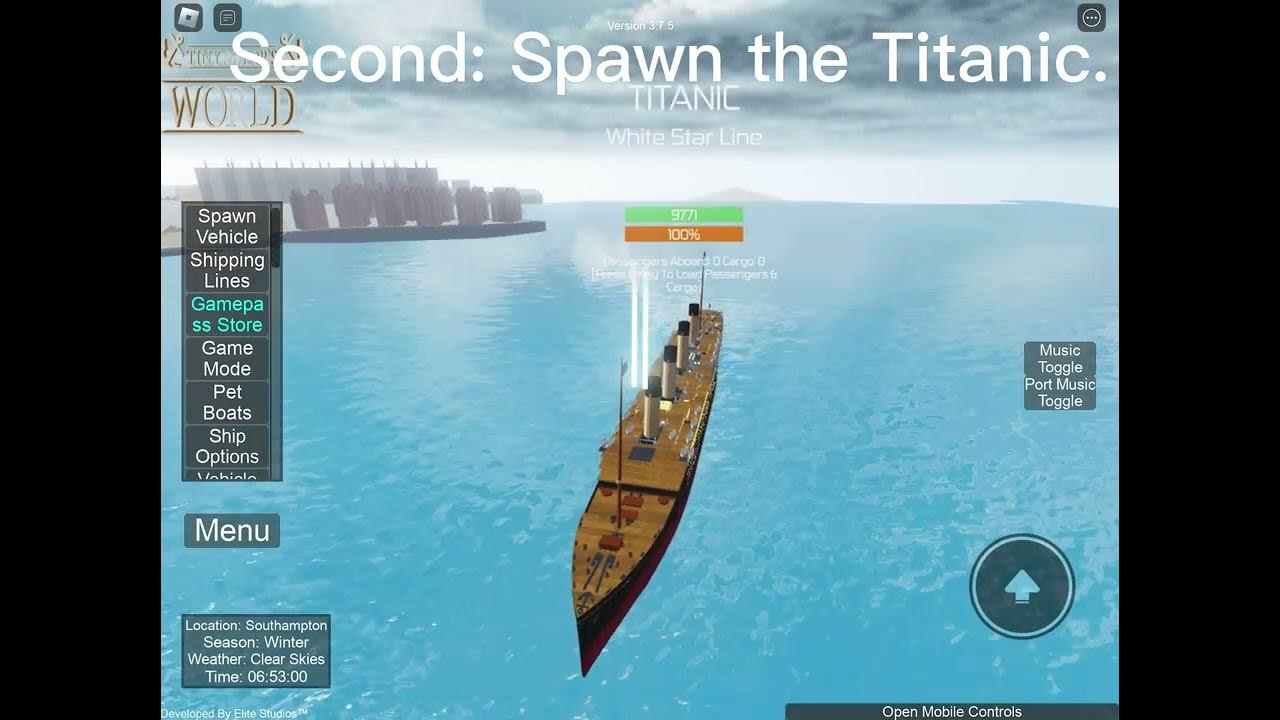 Roblox Tiny Sailors World How to make the Titanic from Sinking Ship
