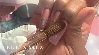Cutest Pink Acrylic Application #nails #watchmework #nailtutorial