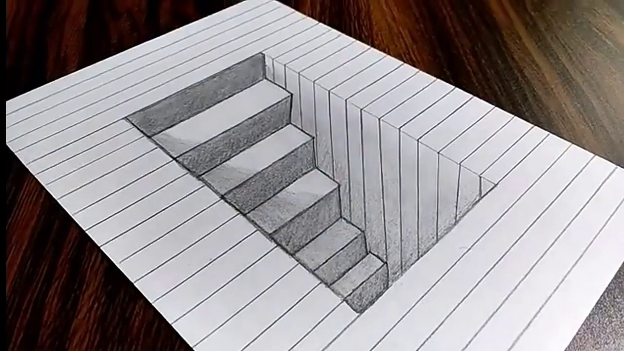 Tutorial menggambar 3d menggunakan pensil - YouTube