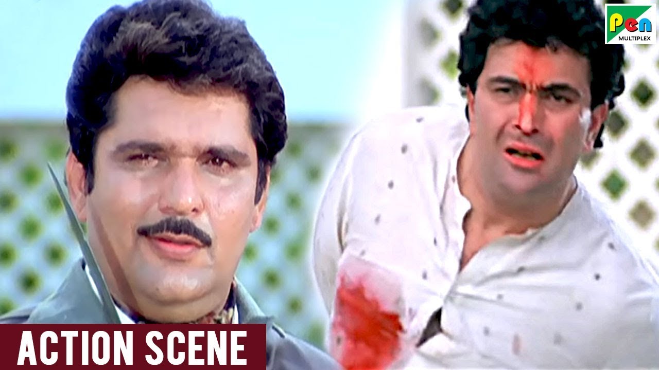 Rishi Kapoor - Fight Scene With Raza Murad | Dhartiputra Best ...