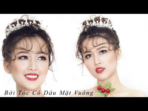 kiểu tóc cô dâu mặt tròn tại Kemtrinam.vn