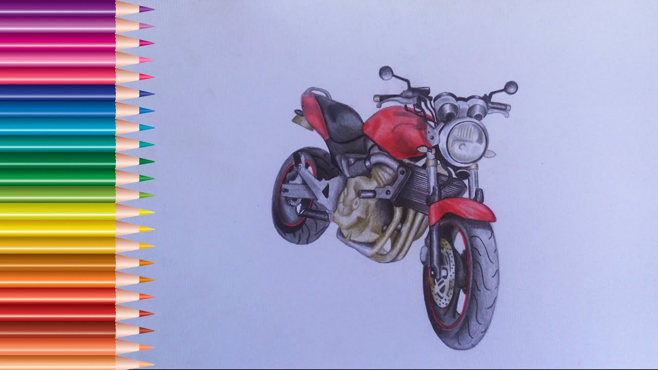 Desenho de moto no Grau. #desenhoalapis.ce#mota#grau#cb600hornet