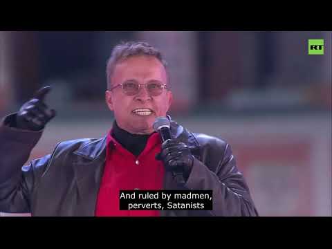 Speech by a former priest on Red Square, after Putin's speech