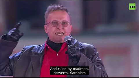Speech by a former priest on Red Square, after Putin's speech