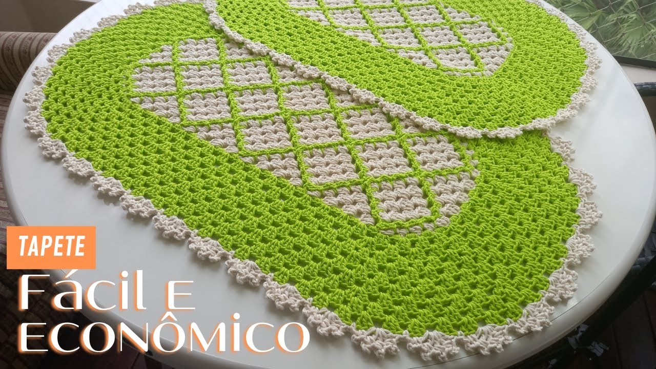 Tapete Fácil e econômico oval em Crochê - YouTube
