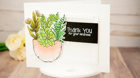 Unity Quick Tip: Framed Succulent Card with Copic Coloring