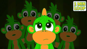 Five Little Monkey Remix (1 MIN LOOP) Fun Nursery Rhymes Sound Variations Kids 🎵 @MonkeyLoopWorld