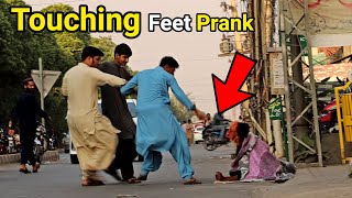 Touching People on Feet Prank | Funny Reactions | LahoriFied Pranks