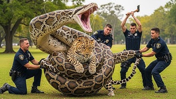 Rescue Heroes Battle a Colossal Python to Save a Trapped Leopard