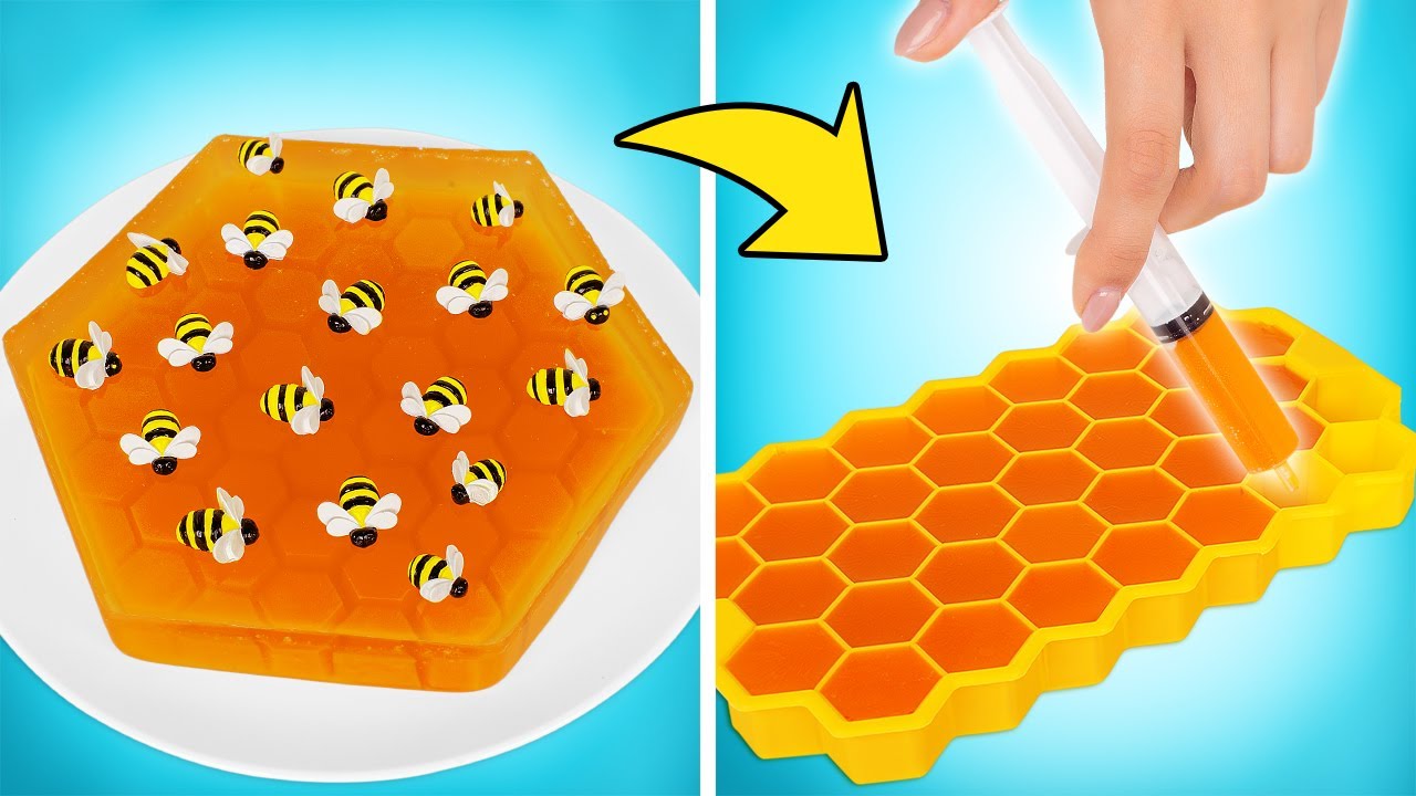 ⁣꿀벌이 있는 재미있는 젤리 케이크를 만드는 방법