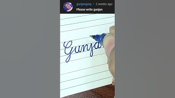 Gunjan - Beautiful name in Cursive writing | Cursive writing for beginners | #shorts
