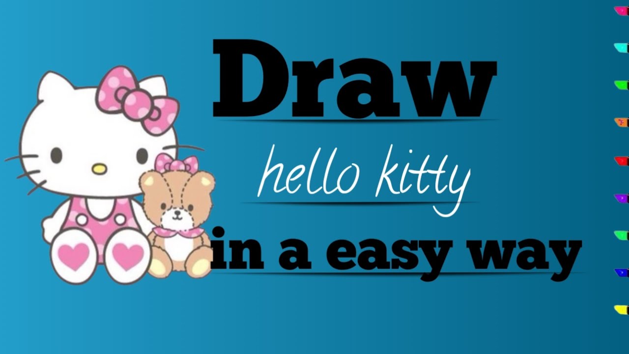 Hello Kitty drawing easy | Hello Kitty Kaise banaen | Hello Kitty ...