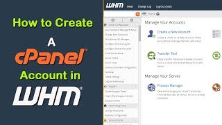 how to a create cpanel hosting account in whm reseller tutorial