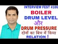 Boiler drum pressure vs level