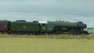 A3 60103 Flying Scotsman Northbound at Muskham on ECML 30 June 2023, with 'The Centenary Weekender'