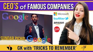 GK with TRICKS to Remember| CEOs of FAMOUS COMPANIES in 2022 | GK for NID/NIFT Entrance Exam 2022 screenshot 5
