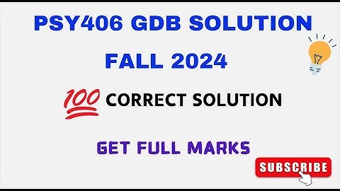 PSY406 GDB SOLUTION FALL 2024 | BRAINY SQUAD | #virtualuniversityofpakistan  #gdbsolution