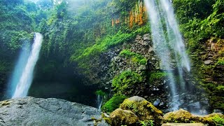 SO SCARY.. !!! TWIN WATERFALLS AT THE FOOT OF MOUNT GALUNGGUNG