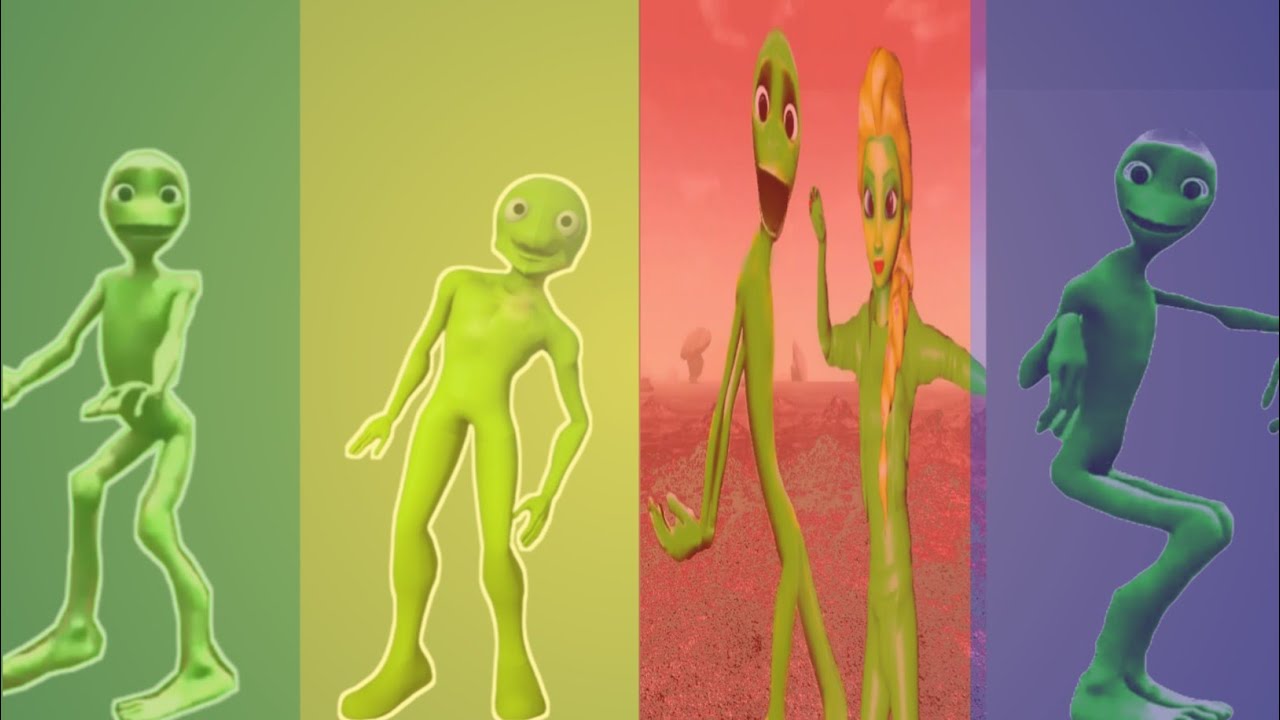 Alien dance VS Funny alien VS Dame tu cosita VS Funny alien dance Green ...
