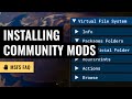 Installing modsaddons  finding the community folder in microsoft flight simulator