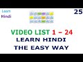 LEARN HINDI 25 - &quot; INDEX OF 24 LESSONS &quot; &quot; LEARN HINDI THE EASY WAY WITH JAY &quot;