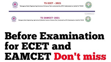 TS ECET l EAMCET l CETs Exam Instructions l guidelines l