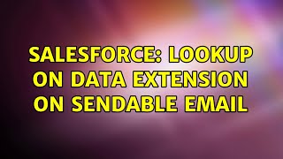 Salesforce: Lookup on data extension on sendable email