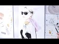 Fashion illustration from DIOR eyewear editorial photo watercolour painting timelapse