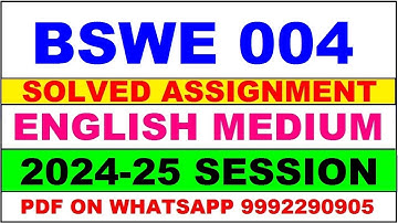 bswe 4 solved assignment 2024-25 | bswe 4 solved assignment in english 2025 | bswe 4 2024-25
