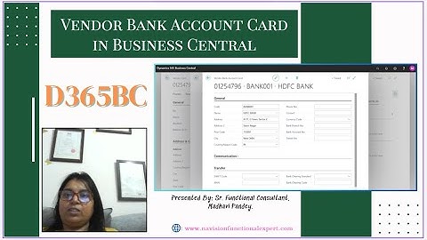 Vendor Bank Account Card in Business Central #vendors #bank #account #card #d365bc #microsoft365