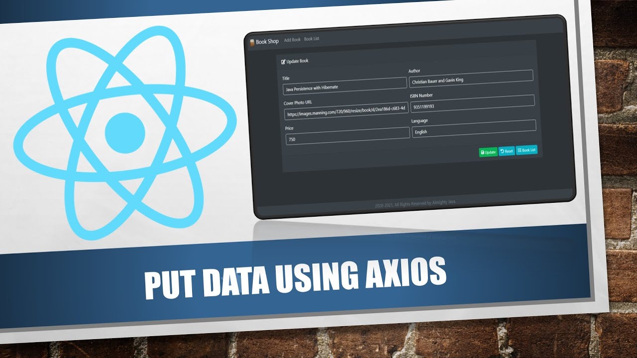 8 - React And Spring Boot : How To Call Put Request Using Axios? | Reactjs | Axios Client In React