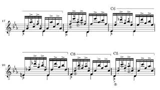 Agustín Barrios Mangoré - Prelude in Cm for Guitar (Score video) chords