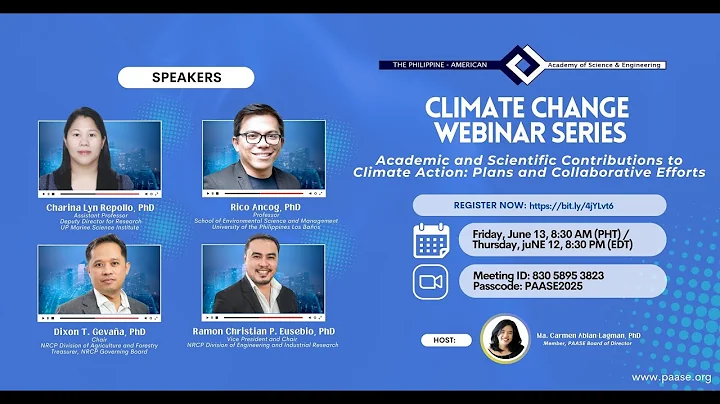 PAASE Climate Change Webinar Series (Part 3): Academic & Scientific Contributions to Climate Action