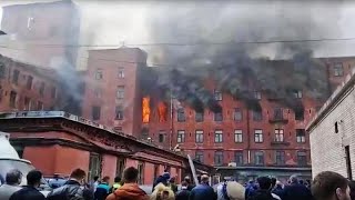 В Санкт-Петербурге произошел мощный пожар на территории Невской мануфактуры