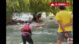 Rescataron a una turista que se cayó de su balsa al río Atuel y se la llevó la corriente