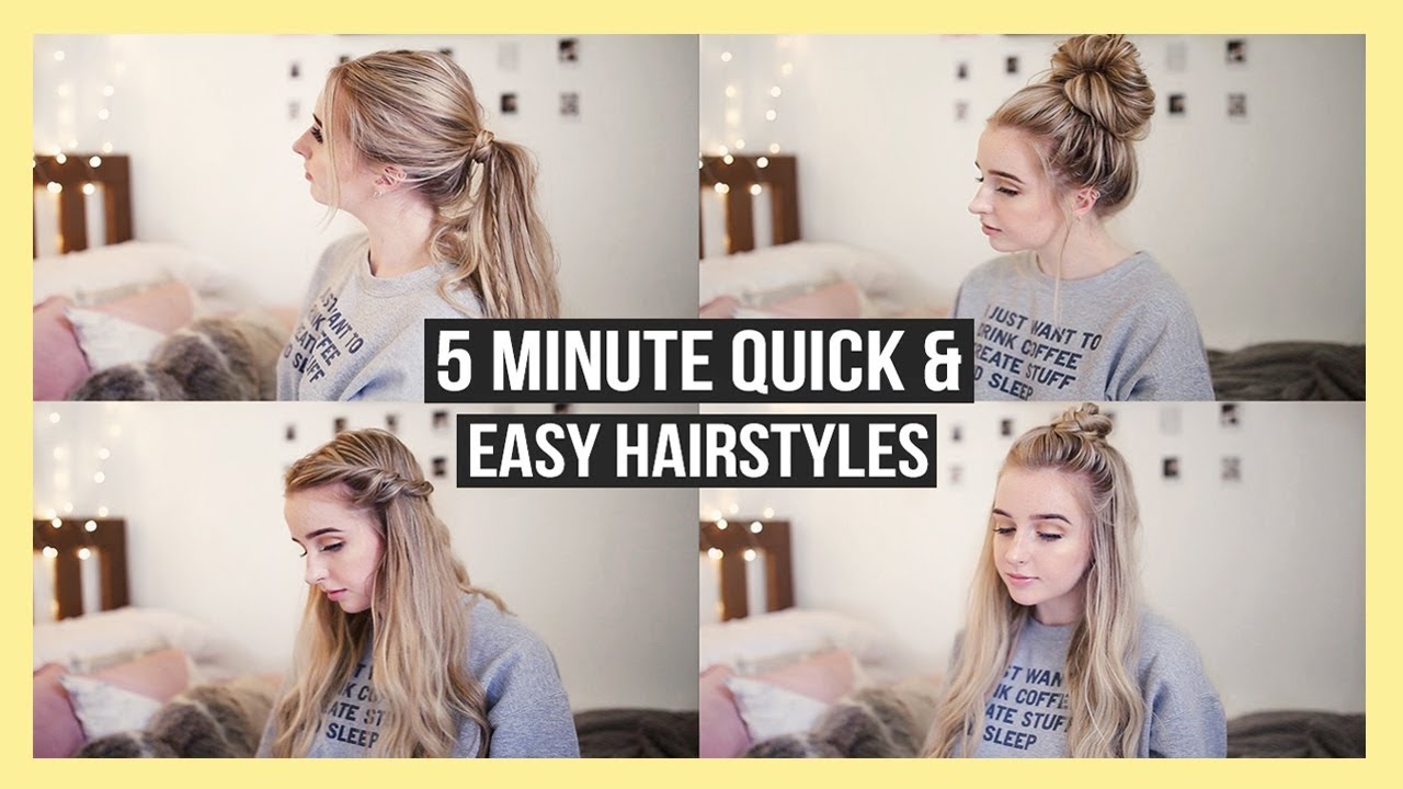 5 MIN QUICK & EASY BACK TO SCHOOL HAIRSTYLES - YouTube