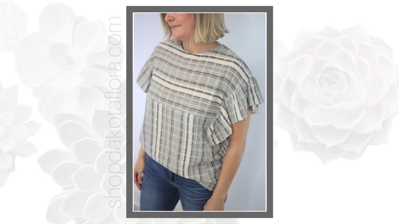 boutique shopping madrid Maisie Stripe Ruffle Sleeve Top