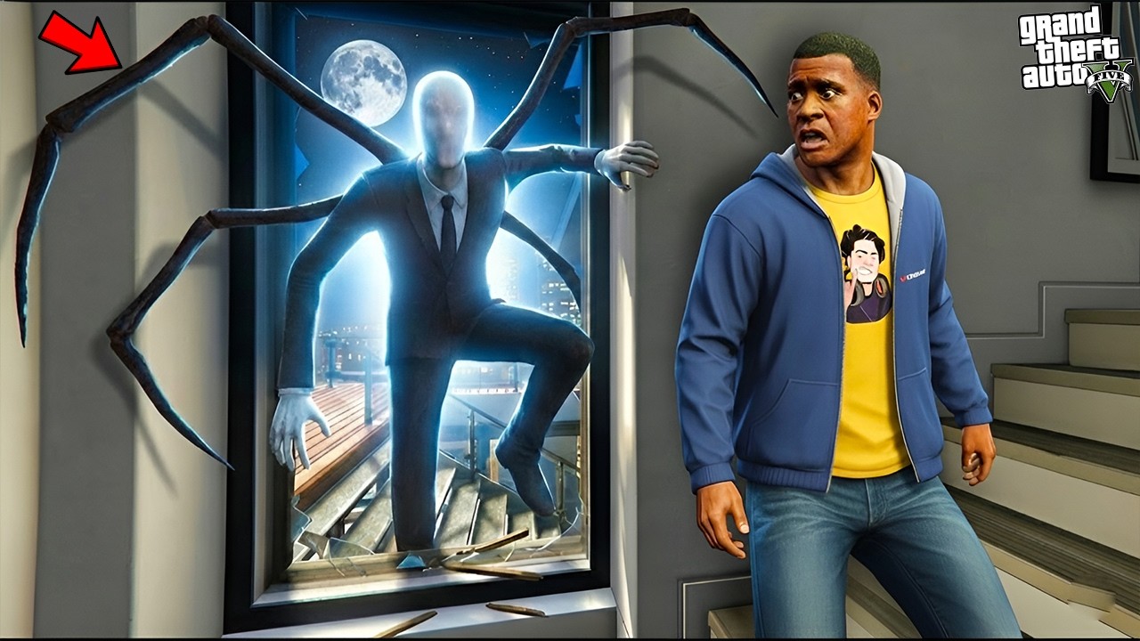 Slender Man ATTACK on Franklin and Shinchan at 12AM In GTA 5 | Paradox FTW